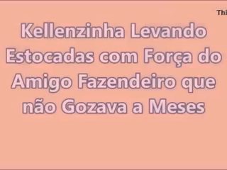 Chora para o marido levando estocadas do pau enorme do fazendeiro