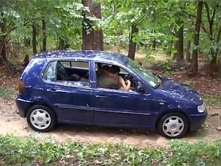 Italian mademoiselle fuck outdoor in the car