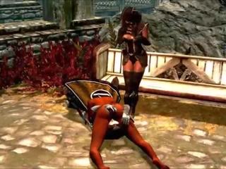 يتيح لعب skyrim modded عمل jullvia warrior من ال silken بشرة جزء 24 محب lydiaxxx